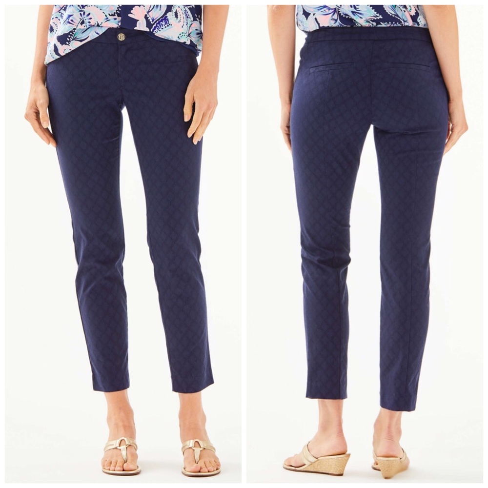 Lilly Pulitzer Kelly Skinny Ankle Pants True Navy size 12